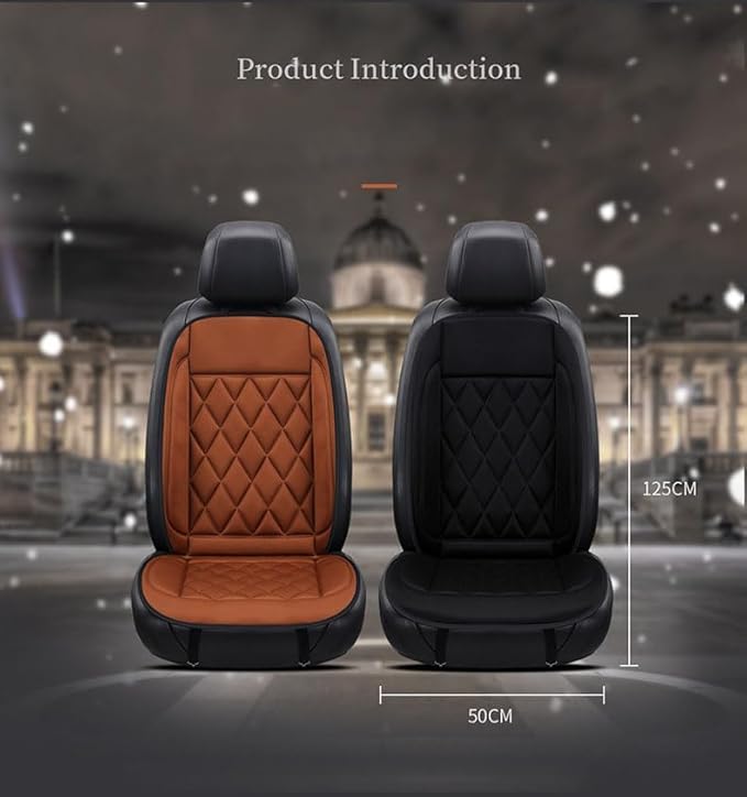 Buybai Car Seat Covers Set Universal Car Seat Cover Comfortable Leather Seat Cushion Automatic Seat Protector Fit SUV Truck Van (1Pack Black)