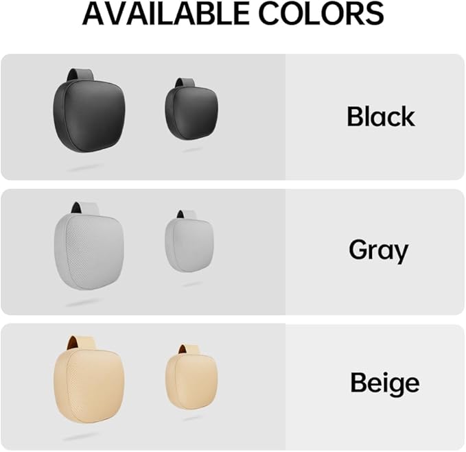 1P Car Neck Pillow 3-Level Adjustable Fits Drivers of All Heights Durable Leather Material Stain-Resistant Easy to Clean Memory Foam Inner Core Ultra Soft Comfortable Wide Straps Anti-Slip Anti-Shift