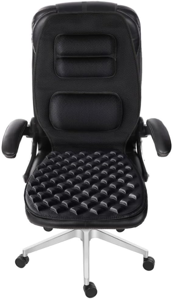 FOMI Premium Gel Cushion and Firm Back Support | Seat Cushion Pad and Upper Lower Thoracic and Lumbar Pillow for Car, Office Chair | Pressure Sore, Coccyx Pain Relief | Posture Aid (Bubble Gel)