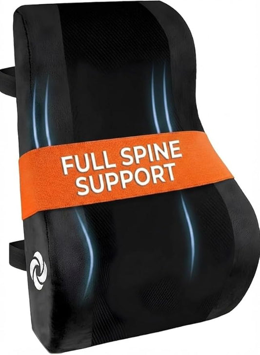 Samsonite Lumbar Support Pillow Mid and Lower Back with Cooling – Office Chair Back Cushion, Gaming Chair, Desk Chair, Car Seat Lumbar, Work from Home Office Accessories, Black with Cooling