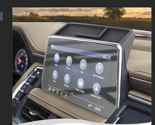 Hoolcar Dashboard Dash Storage Tray Organizer Compatible with 2021-2024 Suburban/Tahoe/Yukon Accessories, Dash Board Storage Tray Dash Mounted Container Box Behind Screen, Black