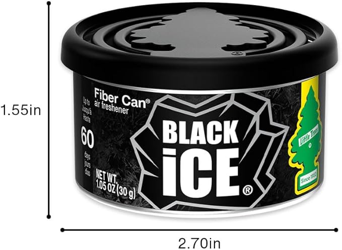 LITTLE TREES Car Air Freshener | Fiber Can Provides Long Lasting Scent for Auto or Home | Recycled Fiber | Black Ice, 4 Air Fresheners