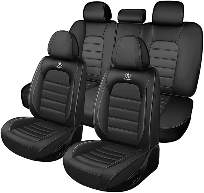 5 Seat Covers Fit for Acura ZDX 2024, Waterproof Premium Leather Automotive Accessories Seat Protectors Seat Cushions Wear-Resistant Car Seat Covers（Classic Black,Full Set）