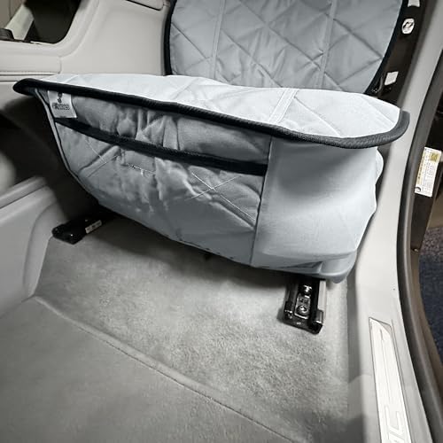 4Knines Car Seat Covers for Dogs – Durable Captains Seat & Front Seat Protector for Dogs, Waterproof, Non-Slip Car Seat Cover for Pets, Easy Install, Protects Vehicle from Dirt, Fur, Scratches (Grey)