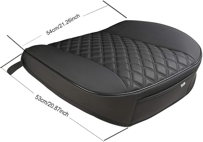 Black Panther PU Car Seat Cover, Front Seat Protector Compatible with 90% Vehicles,Embroidery,Anti-Slip & Full Wrapping Bottom (W 21.26ׄ 20.87 Inch)(1Piece,Black)