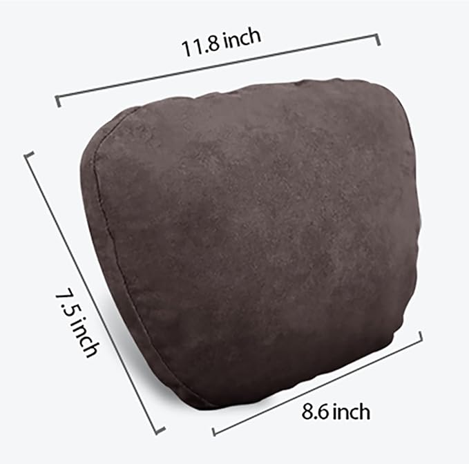 2pcs Car Neck Pillow for headrests,Support Drive Seats Head Cushion Pillows,Superfiber Suede,Plant-Based Polyester,Thickness & Height Adjustable,11.8x7.5,Inner Liner fillable(deep Coffee)