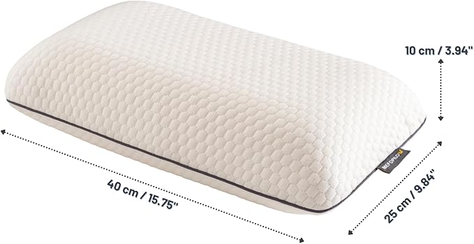 Memory Foam Travel Pillow with Washable Cover & Carry Bag – Compact, Soft & Breathable Neck Pillow for Airplane, Camping & Car (White- with Extra Pink Cotton Cover, 15.7x9.8x3.9 inches)