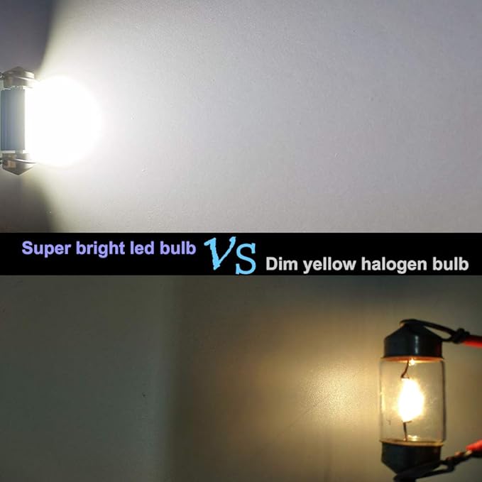 2PCS DE3175 Festoon LED Car Bulb 31mm 1.22in Canbus No Error Extremely Bright 12SMD 4014 Chipsets DE3021 LED Lamp for License Plate Dome Map Door Courtesy Lights,White