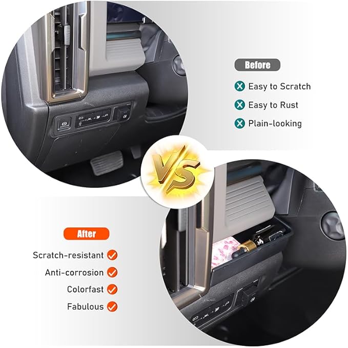 for Hummer EV SUV Pickup Accessories Center Console Organizer Dashboard Lower Storage Left Side Coin Container Storage Dash Tray Organizer Key Card Holder Insert Expander Box for 2022-2024 2025+