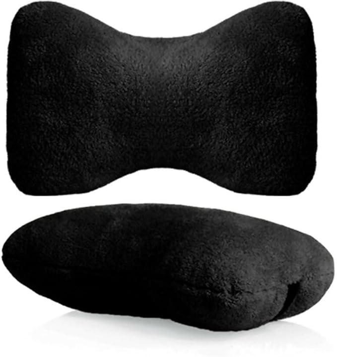Memory Foam Car Neck Pillow for Driving - Ergonomic Headrest Pillow, Adjustable Strap - Car Seat Neck Support - Relieves Neck Pain for Road Trips & Daily Commutes Universal Fit Car Pillow (Pack of 2)