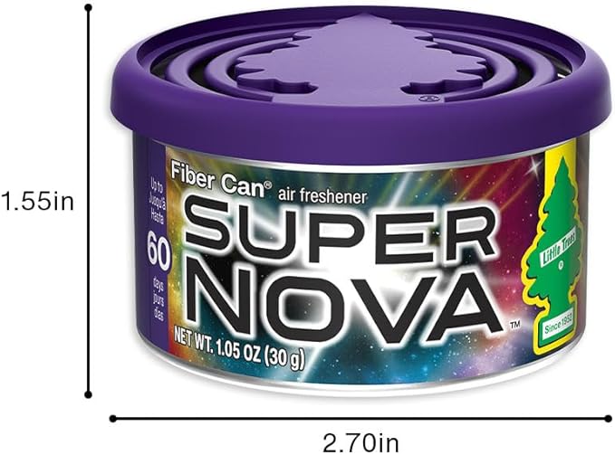 LITTLE TREES Car Air Freshener | Fiber Can Provides Long Lasting Scent for Auto or Home | Recycled Fiber | Supernova, 4 Air Fresheners