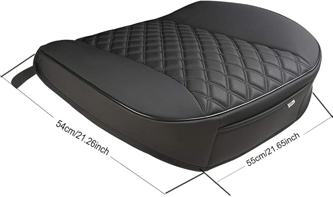 Black Panther 1 Pair PU Car Seat Covers, Front Seat Bottom Protectors Compatible with 95% Vehicles,Diamond Pattern Embroidery, Anti-Slip (W 21.26''×D 20.86”) - Black