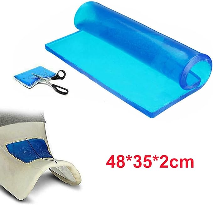 Motorcycle Seat Gel Pad Car Driver Seat Cushion Shock Absorption Mats Reduce Fatigue Comfortable Soft Cooling Fabric DIY Seat Pad Office Chair Seat Cushion (48 x 35 x 2cm)