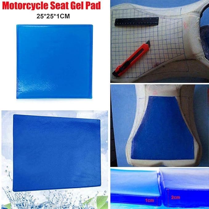 Motorcycle Seat Gel Pad Car Seat Cushion Shock Absorption Mats Cooling Motorcycle Driver Passenger Long Driving Seat Pad Comfort DIY Office Chair Home Soft Seat Cushion Accessories 35 x 35 x 1cm