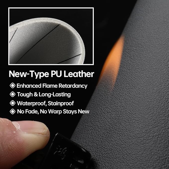 1P Car Neck Pillow 3-Level Adjustable Fits Drivers of All Heights Durable Leather Material Stain-Resistant Easy to Clean Memory Foam Inner Core Ultra Soft Comfortable Wide Straps Anti-Slip Anti-Shift