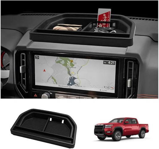 LUWU for 2025 2026 Frontier Dashboard Storage Tray 2025 2026 Frontier S/SV/Pro-X/Pro-4X/SL 12.3-inch Behind Screen Organizer Center Console Display Box Dash Tray Frontier 2026 (Only for 12.3" Screen)