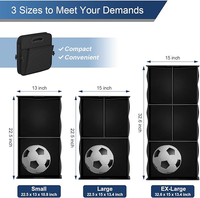 Femuar Car Trunk Organizer, Trunk Storage Organizer with 72L Large Capacity Waterproof Collapsible and 11 Pockets, Trunk Organizer for Suv/Jeep/Sedan, Large Size, Black