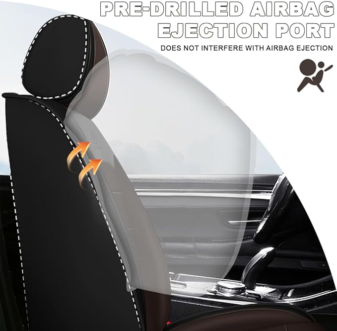 5 Seat Covers Fit for Acura ILX 2013-2022, Waterproof Premium Leather Automotive Accessories Seat Protectors Seat Cushions Wear-Resistant Car Seat Covers（Black&Coffee,Full Deluxe）