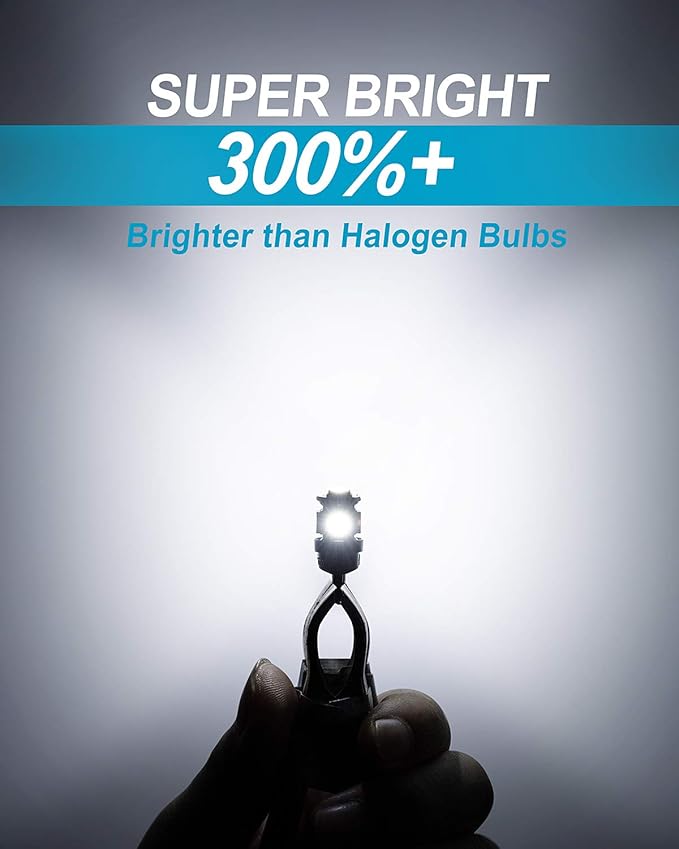 Yorkim 194 LED Bulbs White 6000k Super Bright 5th Generation, T10 168 LED Bulb for Car Interior Dome Map Door Courtesy License Plate Lights W5W 2825, Pack of 10