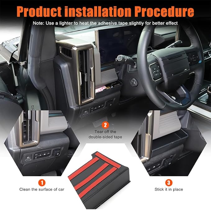 for Hummer EV SUV Pickup Accessories Center Console Organizer Dashboard Lower Storage Left Side Coin Container Storage Dash Tray Organizer Key Card Holder Insert Expander Box for 2022-2024 2025+