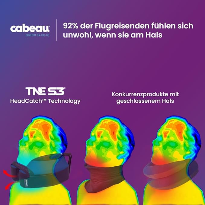 Cabeau Travel Neck Pillows for Airplanes – The Neck’s Evolution, TNE S3 – Supportive Memory Foam Design for Long Haul Flights – Attachable Seat Straps and 360° Support (Cairo Tan)