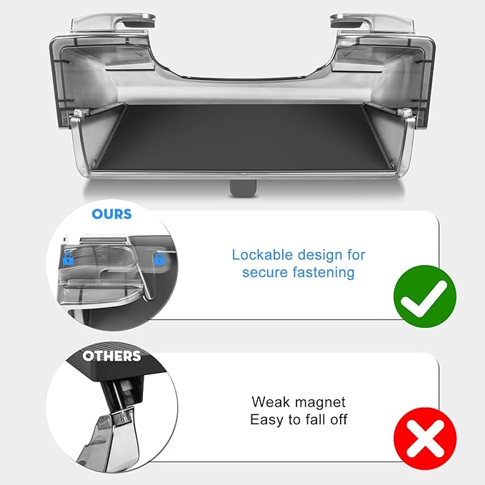 Under Screen Storage Organizer for 2026 New Model Y Juniper,[Retractable & Tool-Free] Under Screen Storage Box with Behind Screen Tissue Holder Compatible with Tesla 2025-2026 Model Y Juniper