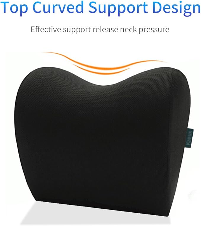 Car Neck Pillow - Memory Foam Cervical Relief Cushion, Headrest Support for Pain, Black