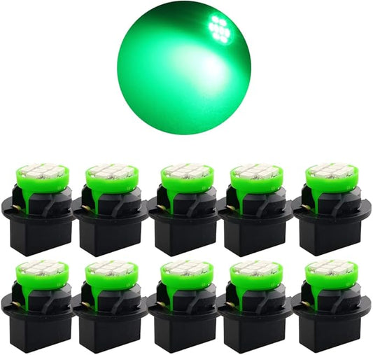 T10 194 168 Dash Instrument White LED Light Bulbs Bright Panel Gauge Cluster Dashboard LED Light Bulbs 10Pcs/Set (Green)
