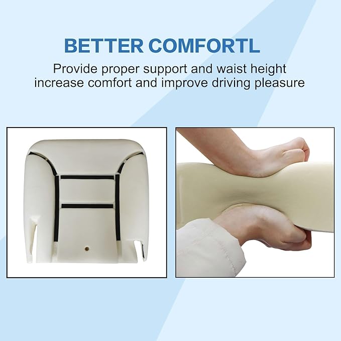 SecosAutoparts Driver Bottom Seat Foam Cushion Compatible with GMC Yukon Suburban Chevy Silverado Tahoe Sierra 1995 1996 1997 1998 1999