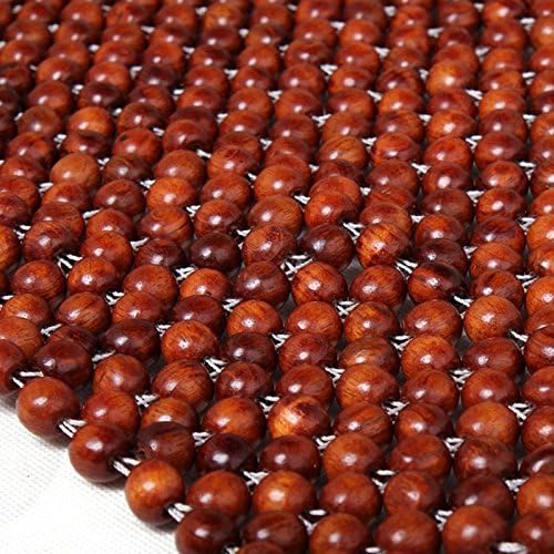 Wood Beaded Auto Car Seat Bead Cover,Natural Rosewood Wooden Bead Cool Refreshing Back Massaging Comfort Cushion Mat,Premium Quality Universal for Car Truck on Summer (Front seat)