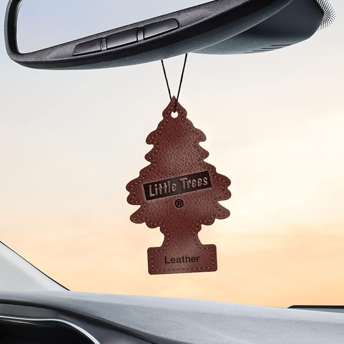 LITTLE TREES Car Air Freshener | Hanging Tree Provides Long Lasting Scent for Auto and Home | Leather, 24 Air Fresheners