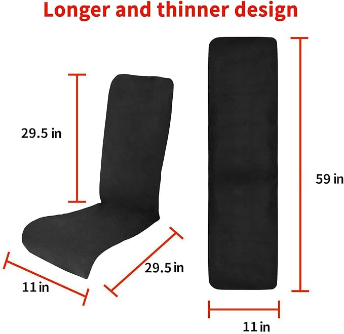 MAXCOM Foldable & Washable Fabric Heated Seat Cushion with Temperature Control & Timer - Whole Back Heating - for Office/Home Use