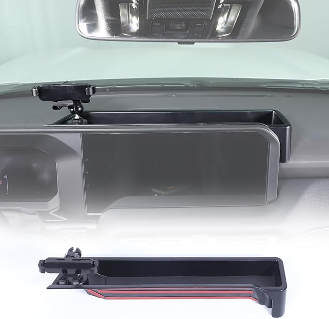 LLKUANG Center Console Dash Organizer Tray Compatible with Toyota Land Cruiser 250 Prado 2024 2025+ Navigation Screen Rear Insert Auxiliary Storage Box,Phone Holder Accessories (Style B)