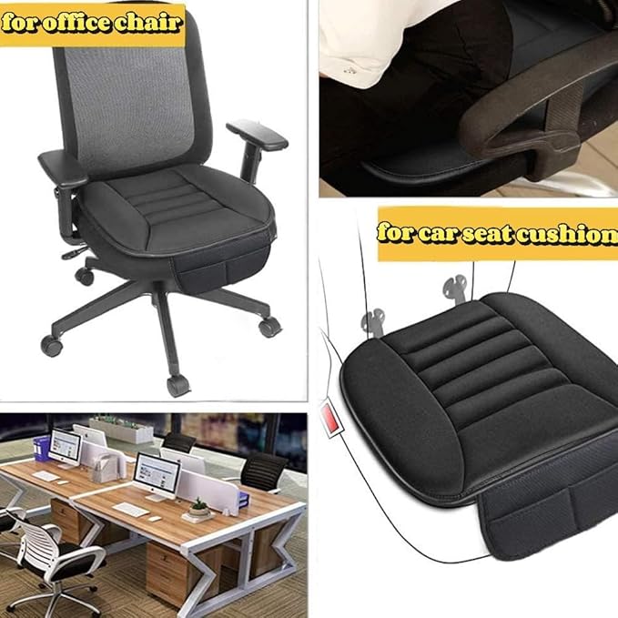 Big Ant Car Seat Cushion,Comfort Thicken Memory Foam Seat Cushion Pad,Pain Relief Chair Cushion Seat Protector for Car Office Home Use,Black 1PC