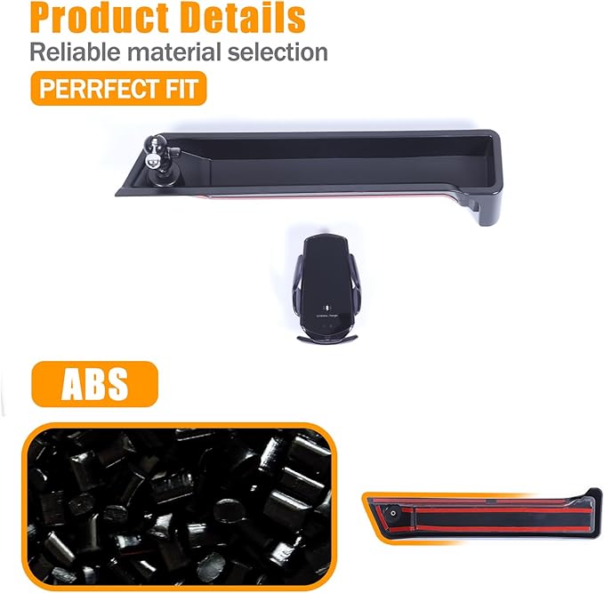 LLKUANG Center Console Dash Organizer Tray Compatible with Toyota Land Cruiser 250 Prado 2024 2025+ Navigation Screen Rear Insert Auxiliary Storage Box,Phone Holder Accessories (Style E)