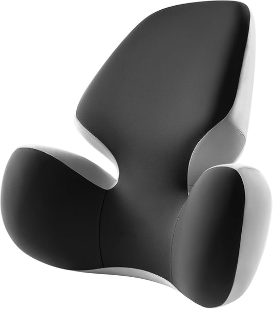 BEBAS Lumbar Support Pillow - Ergonomic Memory Foam Back Cushion for Lower Back Pain Relief - Washable Cover - Fits Car Seats, Office Chairs, Gaming Chairs, Wheelchairs & Home Use - Black