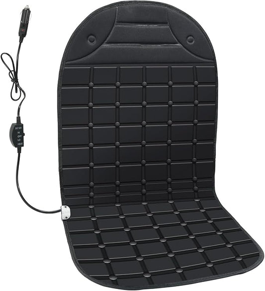 BRIGHTDECK Fashlits Seat Cushion Winter Potable Seat Cover with Adjustanle Buckle for Full Back and Seat (Black)