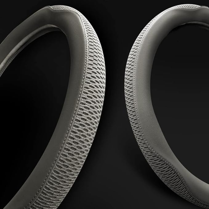 38cm Car Steering Wheel Cover, Universal 15 inch, Microfiber Breathable Ice Silk, Anti-Slip, Odorless, Easy to Install