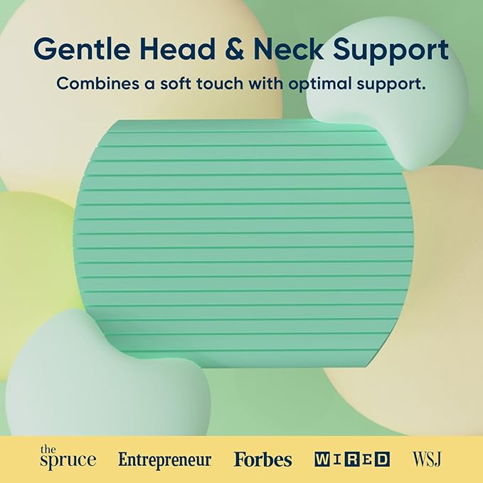 Vesta MintZen Silicone Foam Pillow, Wave Shape for Shoulder & Neck Support, Ideal for Back, Stomach, and Combo Sleepers, Washable Cooling Cover, Medium Profile (3-3.5" Height)