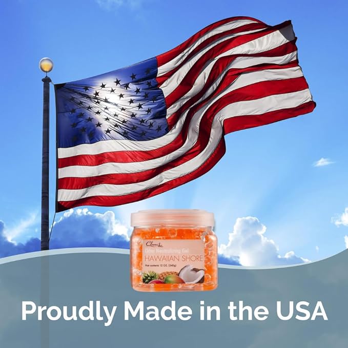 Clear Air Odor Eliminator Gel - 12 oz, Pack of 2 - Air Freshener Made with Essential Oils - Eliminates Odors in Bathrooms, Cars, Boats, RVs & Pet Areas - Hawaiian Shore Scent