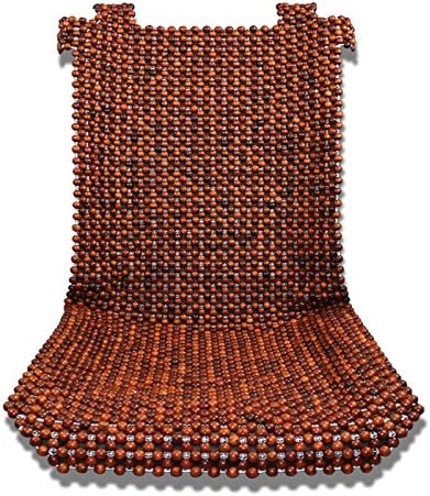 Wood Beaded Auto Car Seat Bead Cover,Natural Rosewood Wooden Bead Cool Refreshing Back Massaging Comfort Cushion Mat,Premium Quality Universal for Car Truck on Summer (Front seat)