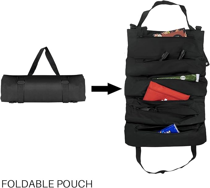 Car Organizer Back Seat – Tactical Seat Back MOLLE Panel with MOLLE Pouches, Universal Car Modular Storage Organizer for Vehicle