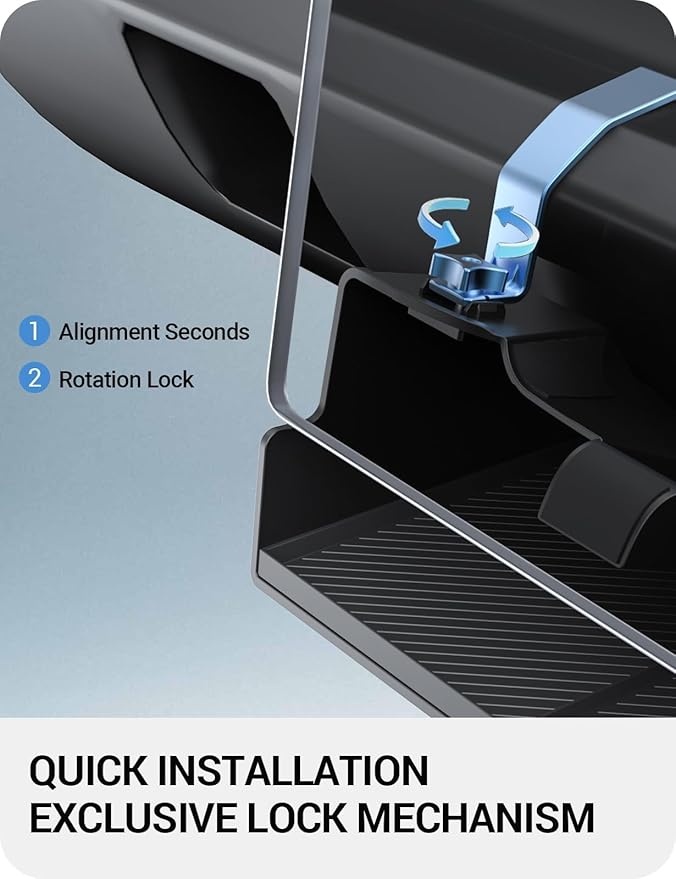 BASENOR 2026 Tesla Model Y Model 3 Under Screen Storage Box [100% Secure] Center Console Organizer Tray for Model Y Juniper 2025 2026 Model 3 Highland 2024 2025 2026 (Standard, Premium & Performance)