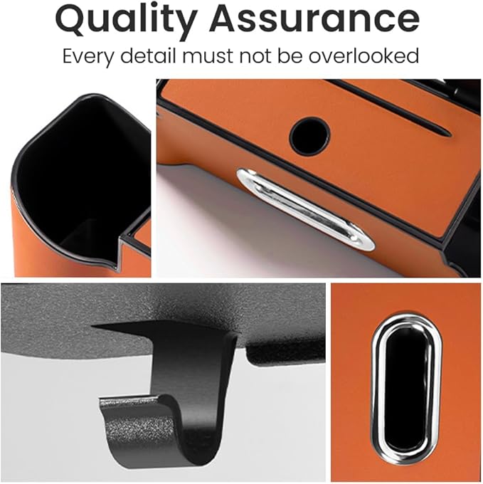 Back Seat Car Organizer with Cup Holder, 2026 New Backseat Car Organizer Back Seat, Multifunctional Car Seat Back Organizer Storage Box with Hooks & Tissue Box, for Drinks, Phone & Handbags (Brown)