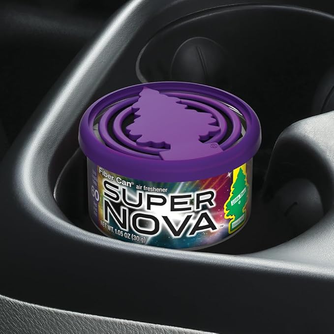 LITTLE TREES Car Air Freshener | Fiber Can Provides Long Lasting Scent for Auto or Home | Recycled Fiber | Supernova, 4 Air Fresheners
