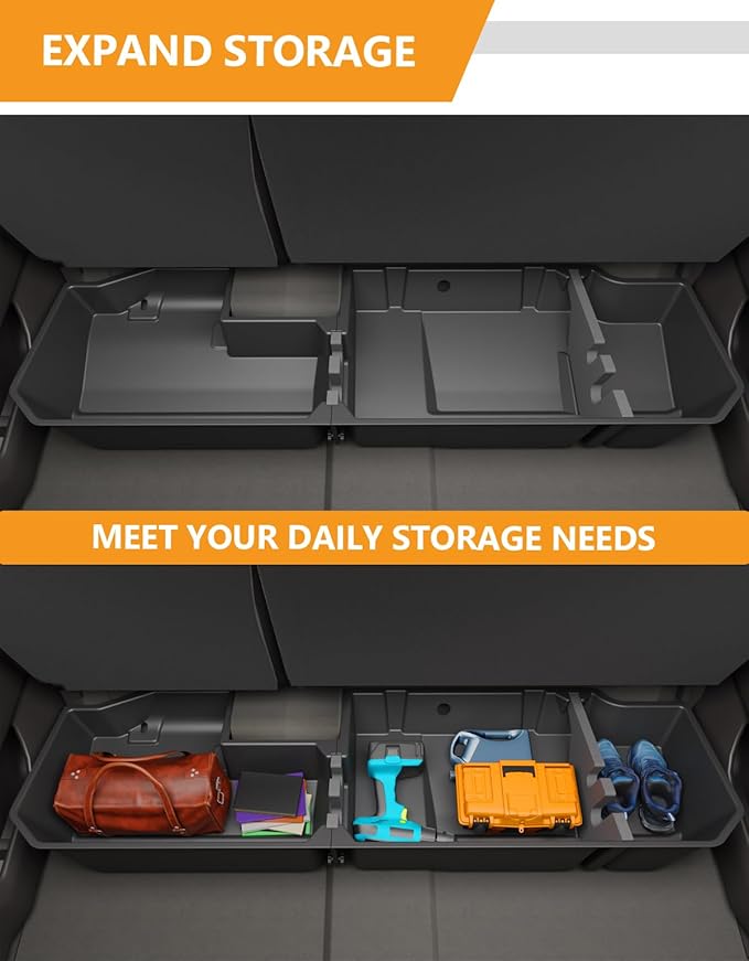 KINGGERI Under Seat Storage Boxes (Compatible with 2019-2026 Chevy Chevrolet Silverado 1500/GMC Sierra 1500, 2020-2026 Silverado/Sierra 2500HD/3500HD)