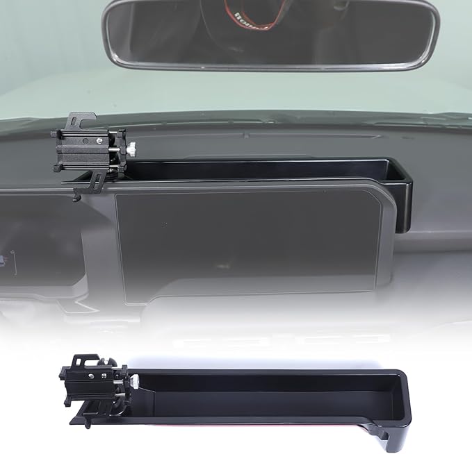 LLKUANG Center Console Dash Organizer Tray Compatible with Toyota Land Cruiser 250 Prado 2024 2025+ Navigation Screen Rear Insert Auxiliary Storage Box,Phone Holder Accessories (Style D)