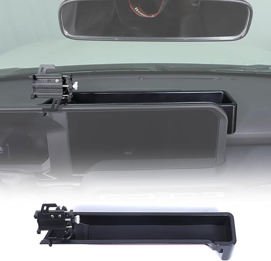 LLKUANG Center Console Dash Organizer Tray Compatible with Toyota Land Cruiser 250 Prado 2024 2025+ Navigation Screen Rear Insert Auxiliary Storage Box,Phone Holder Accessories (Style D)