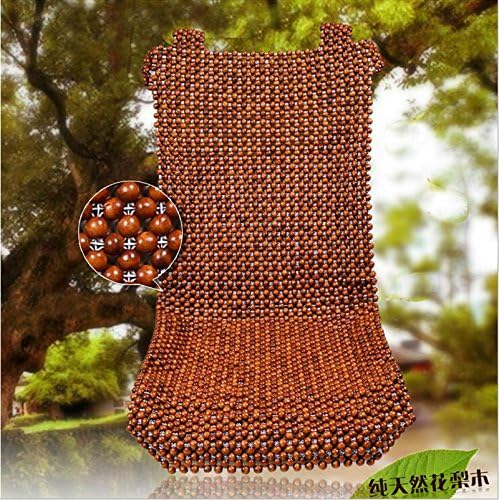 Wood Beaded Auto Car Seat Bead Cover,Natural Rosewood Wooden Bead Cool Refreshing Back Massaging Comfort Cushion Mat,Premium Quality Universal for Car Truck on Summer (Front seat)