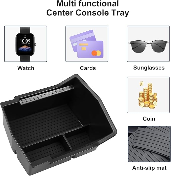 3PCS Center Console Organizer for 2025 Forester Accessrioes Middle Console Cup Holder 2025 Forester Storage Box Wireless Charging Protective Mat